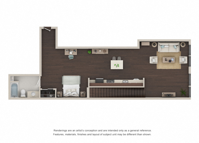 Floor plan for studio, 2 baths, 1750 sqft